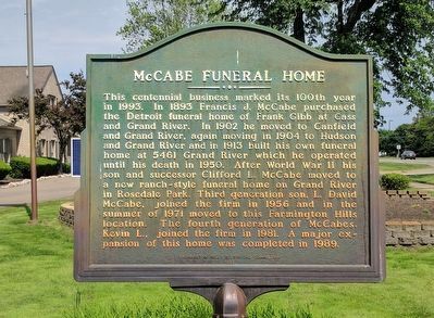 McCabe Funeral Home Marker image. Click for full size.