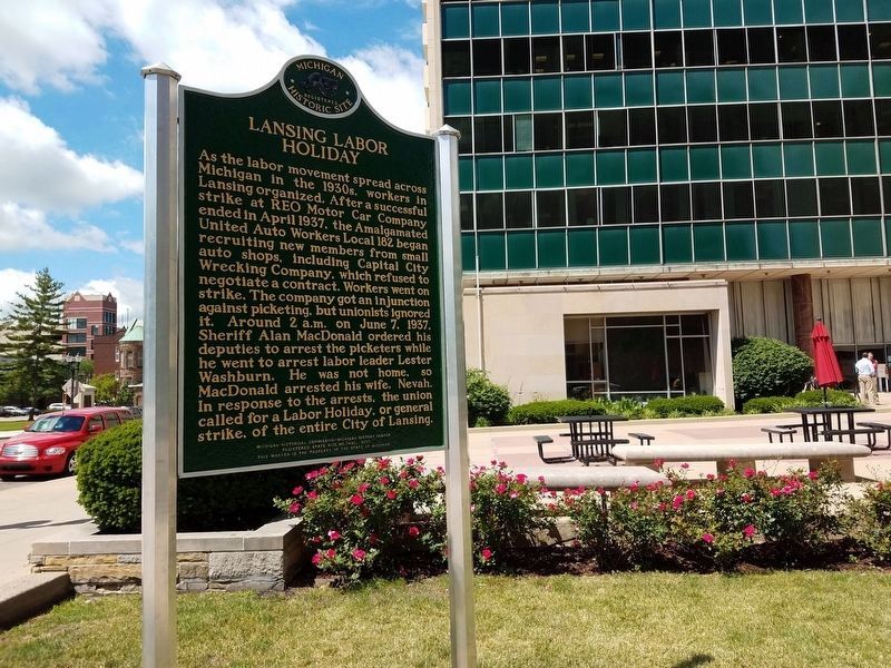 Lansing Labor Holiday Marker. Click for full size. Lansing Labor Holiday Marker image. Click for full size.