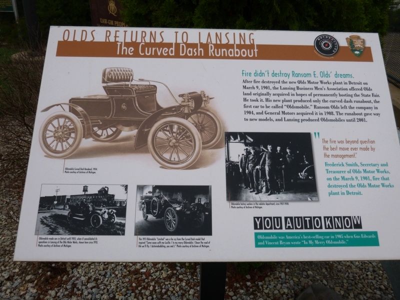 Olds Returns to Lansing Marker image. Click for full size.