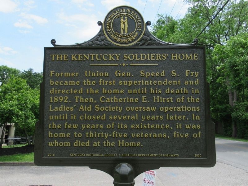 The Kentucky Soldiers Home Marker image. Click for full size.