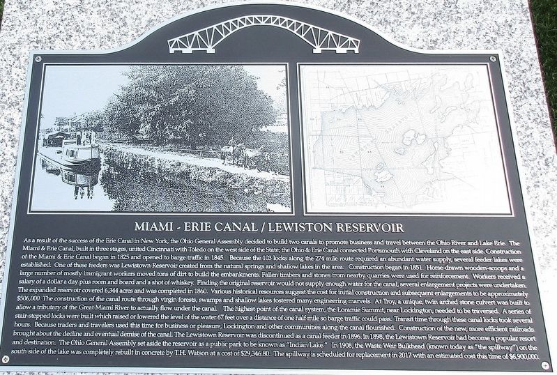 Miami- Erie Canal / Lewistown Reservoir Marker image. Click for full size.