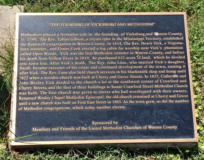 "The Founding of Vicksburg and Methodism Marker image. Click for full size.