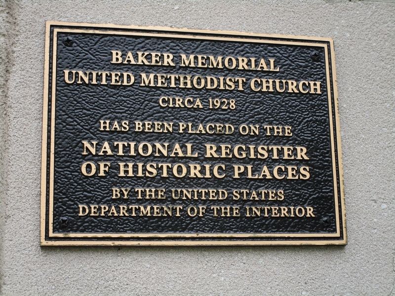 Baker Memorial United Methodist Church Marker image. Click for full size.