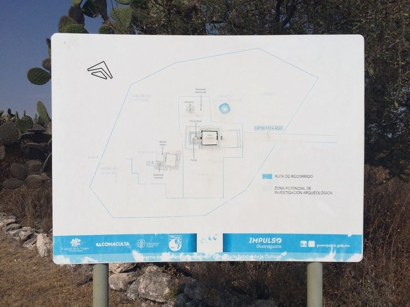 Nearby the previous marker was this site map of Caada de la Virgen image. Click for full size.