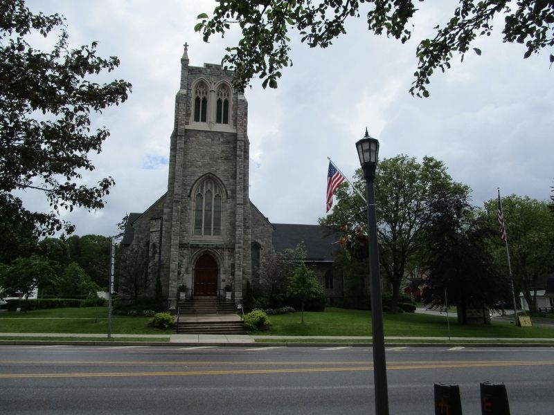 Baker Memorial United Methodist Church & Marker image. Click for full size.