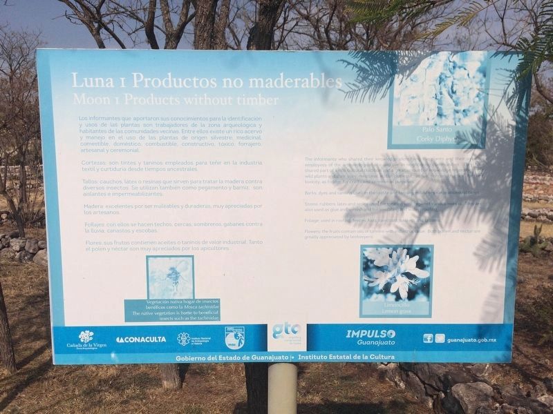 A nearby marker describing natural products from the area. image. Click for full size.