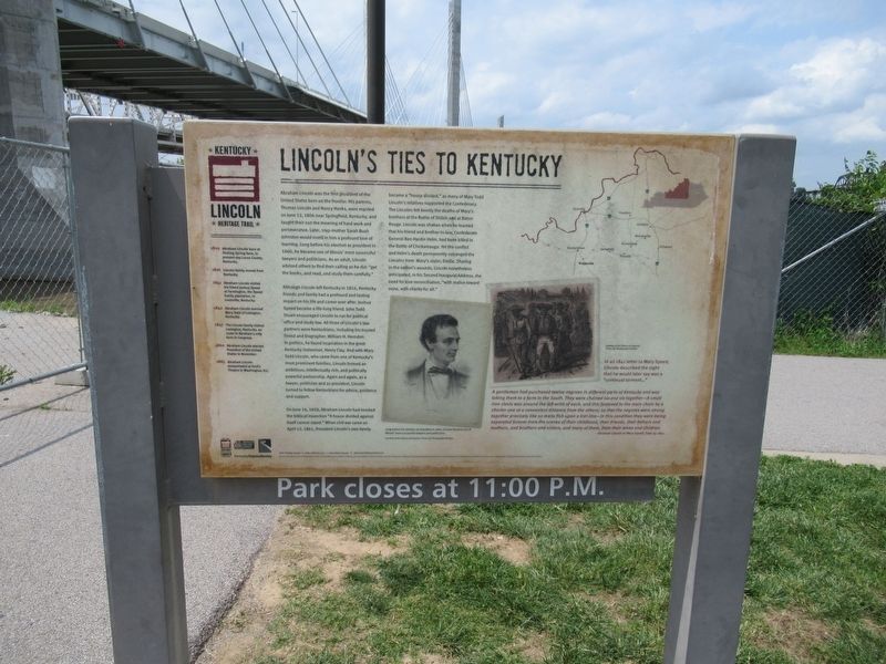Lincolns Ties To Kentucky Marker image. Click for full size.