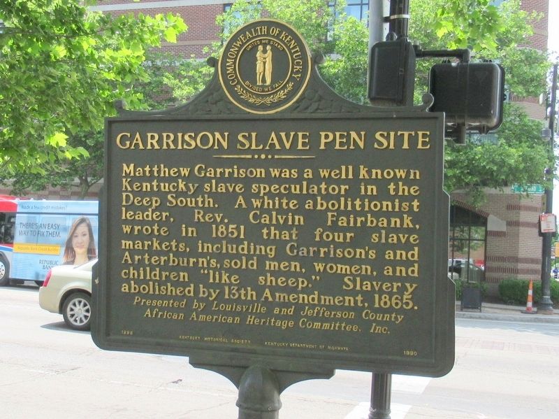 Garrison Slave Pen Site Marker image. Click for full size.