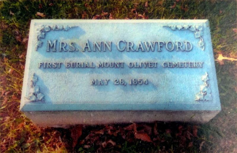 First Interment: Mrs. Ann Crawford image. Click for full size.