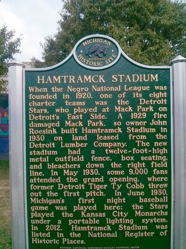 Hamtramck Stadium Marker. Click for full size. Hamtramck Stadium Marker image. Click for full size.