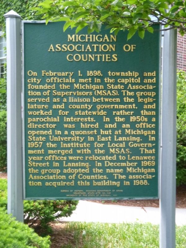 Michigan Association of Counties Marker. Click for full size. Michigan Association of Counties Marker image. Click for full size.
