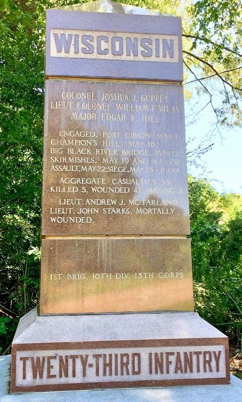 Wisconsin Twenty-Third Infantry Marker. Click for full size. Wisconsin Twenty-Third Infantry Marker image. Click for full size.