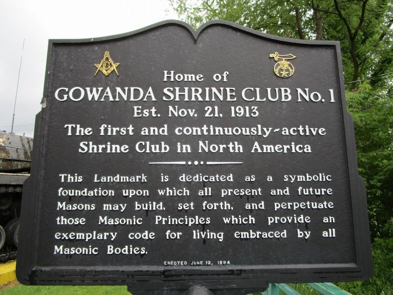 Gowanda Shrine Club No.1 Marker image. Click for full size.