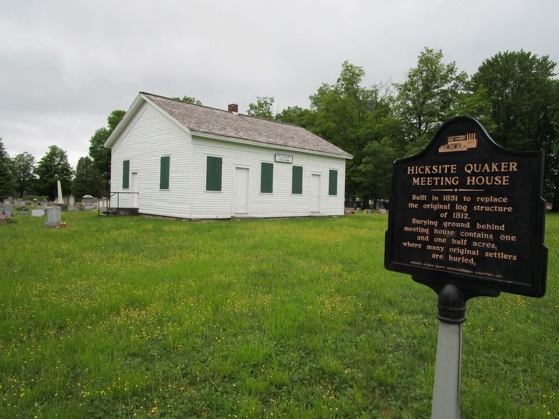 Hicksite Quaker Meeting House & Marker image. Click for full size.