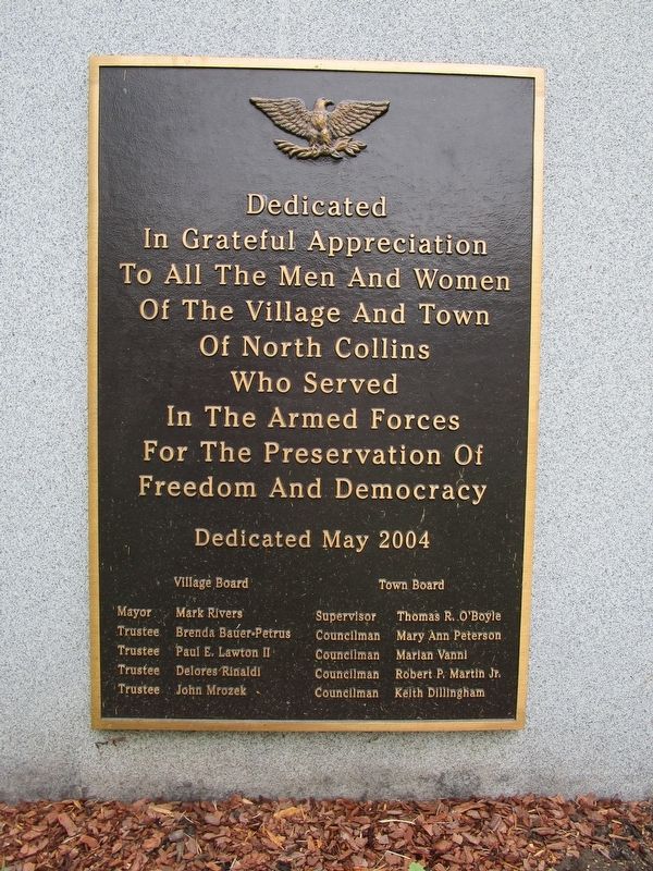 North Collins Veterans Memorial image. Click for full size.