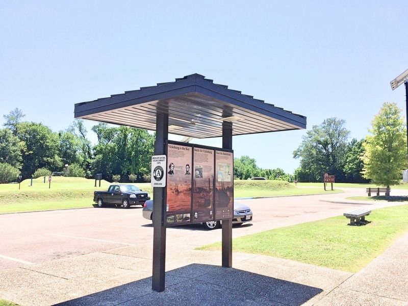 'Vicksburg is the Key' Marker in Visitors Center parking lot. image. Click for full size.