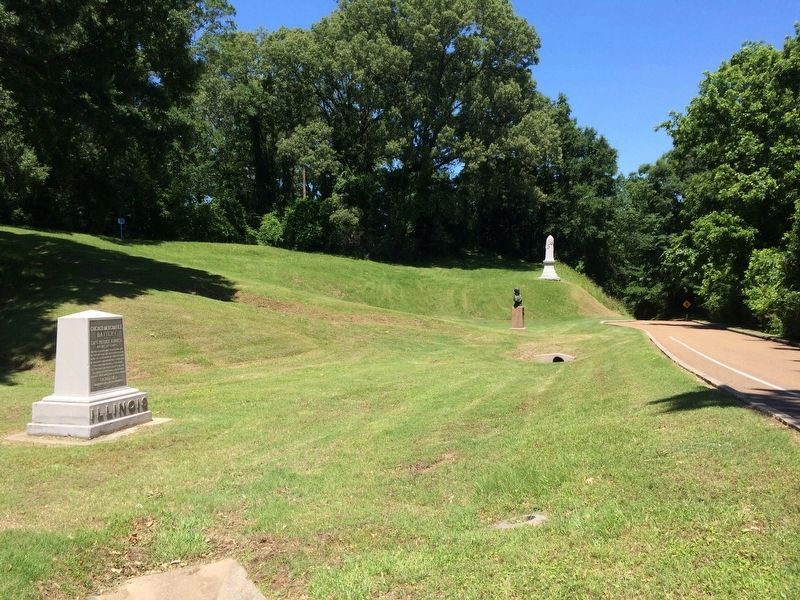 Ohio Eighty Third Infantry Monument on hill in background along Union Avenue.. Click for full size. Ohio Eighty Third Infantry Monument on hill in background along Union Avenue. image. Click for full size.