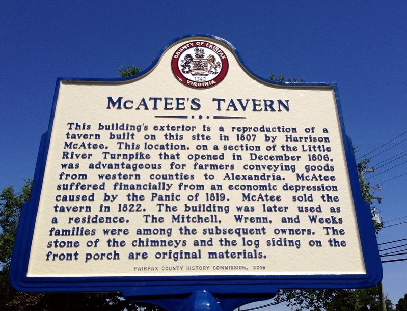 McAtee's Tavern Marker image. Click for full size.