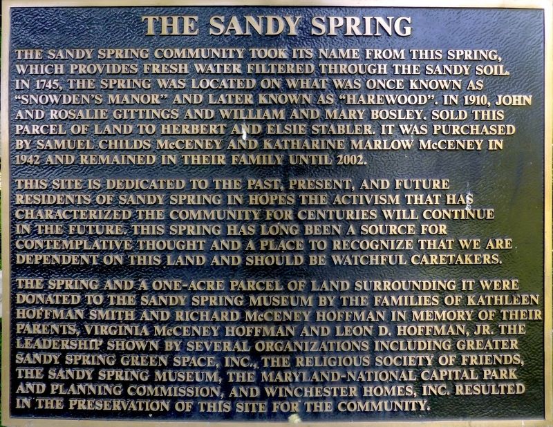 The Sandy Spring Marker image. Click for full size.