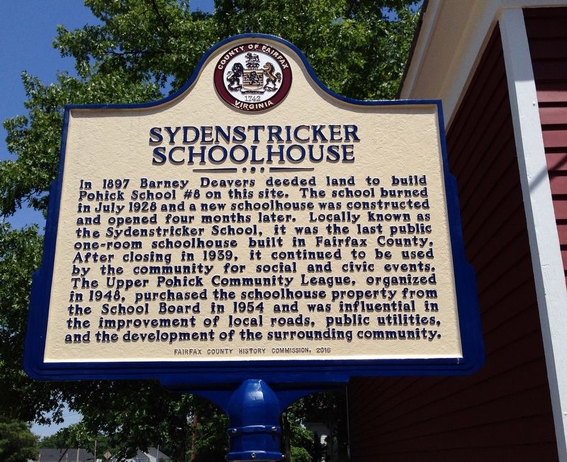 Sydenstricker Schoolhouse Marker image. Click for full size.