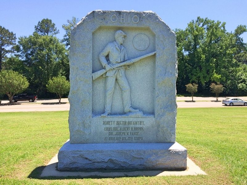 Ohio Ninety Sixth Infantry, Monument (Front). Click for full size. Ohio Ninety Sixth Infantry, Monument (Front) image. Click for full size.