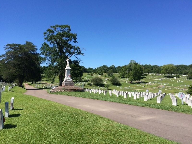 Confederate Dead monument and graves. image. Click for full size.