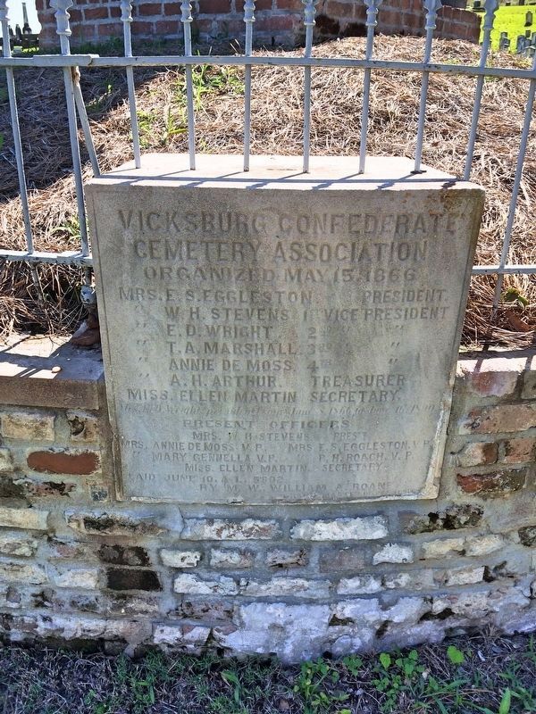 Vicksburg Confederate Cemetery Association members.. Click for full size. Vicksburg Confederate Cemetery Association members. image. Click for full size.