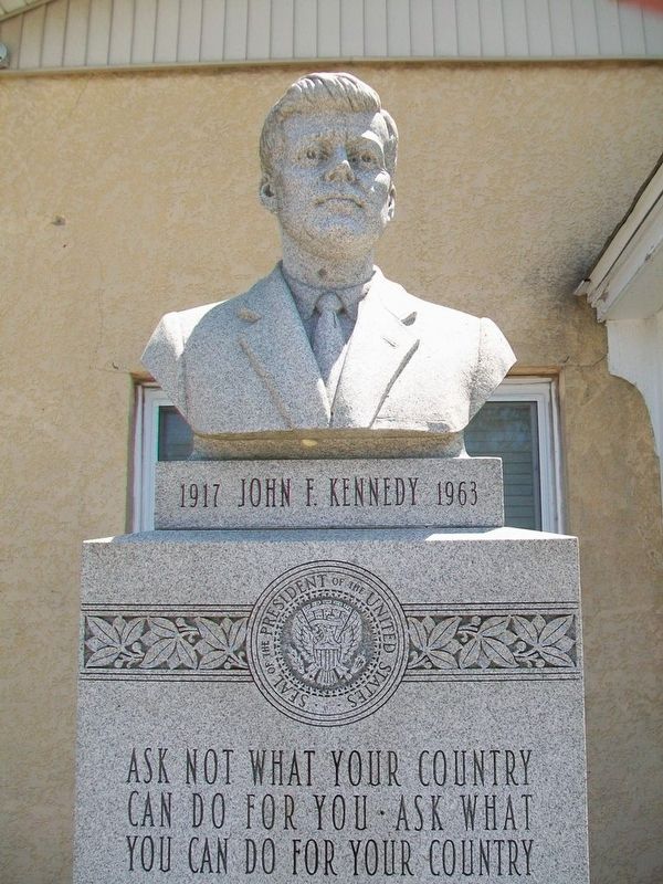 Fell Township War Memorial JFK Bust. Click for full size. Fell Township War Memorial JFK Bust image. Click for full size.