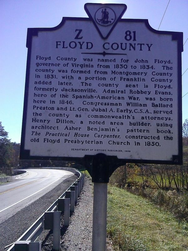 Floyd County side of the marker image. Click for full size.