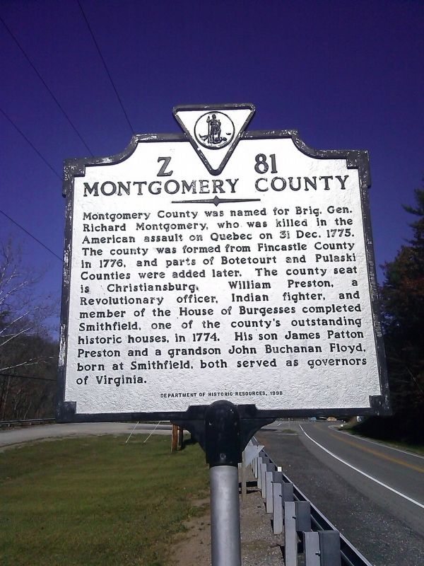 Montgomery County side of the marker image. Click for full size.
