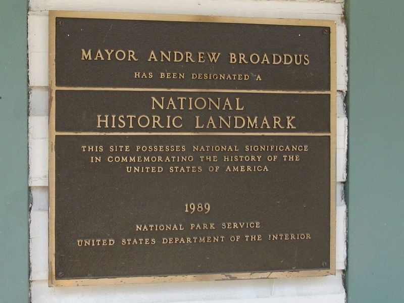 Mayor Andrew Broaddus Marker image. Click for full size.