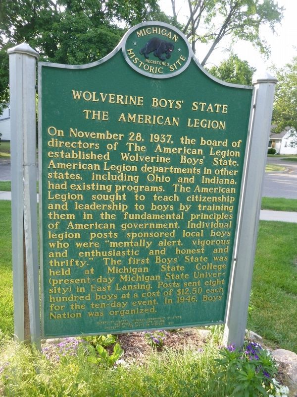 Wolverine Boys' State Marker image. Click for full size.