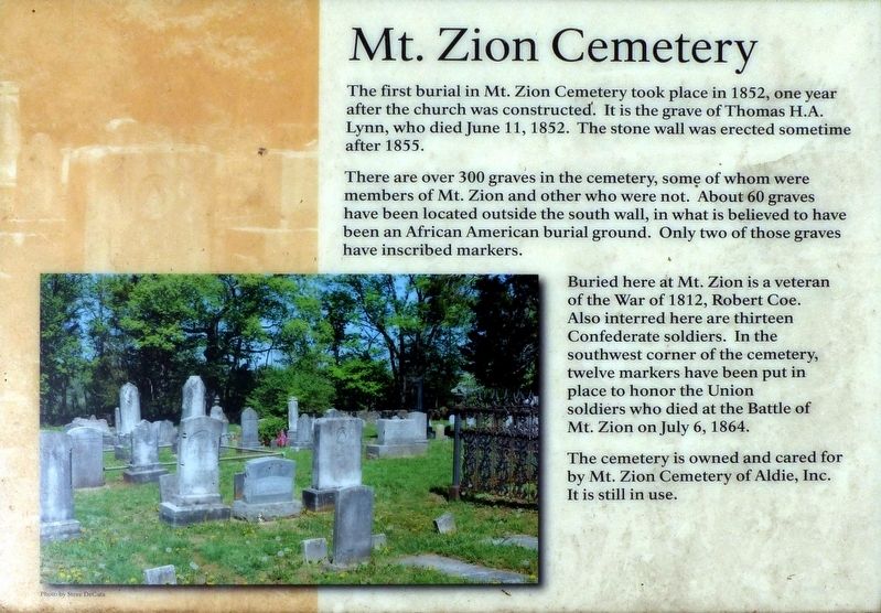 Mt. Zion Cemetery Marker image. Click for full size.