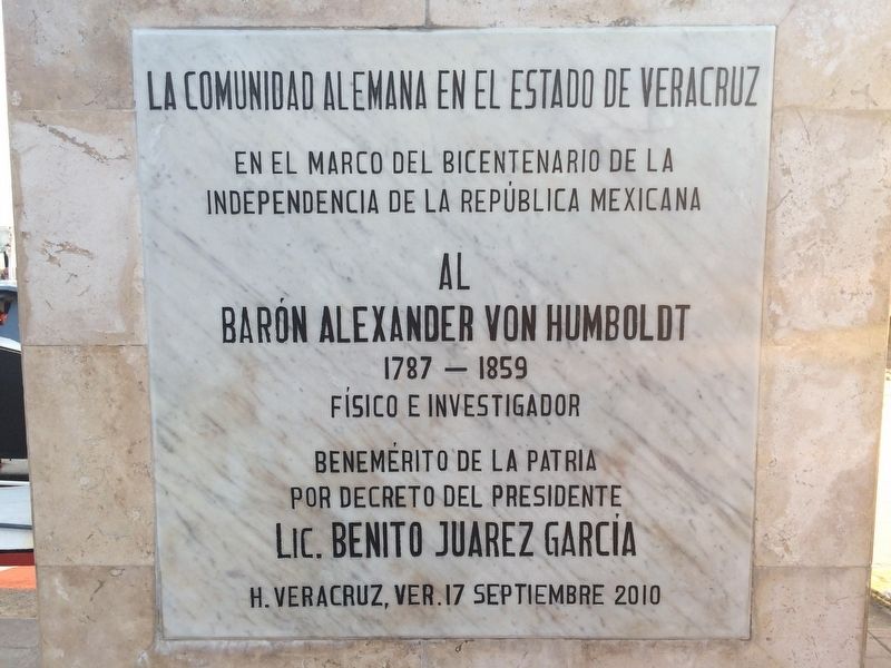 Alexander von Humboldt Marker. Click for full size. Alexander von Humboldt Marker image. Click for full size.