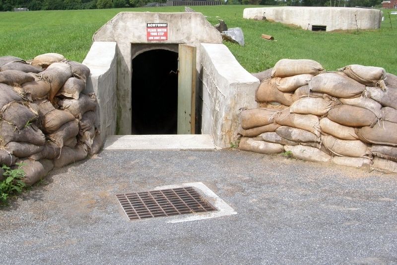 Pillbox (right) and entrance image. Click for full size.