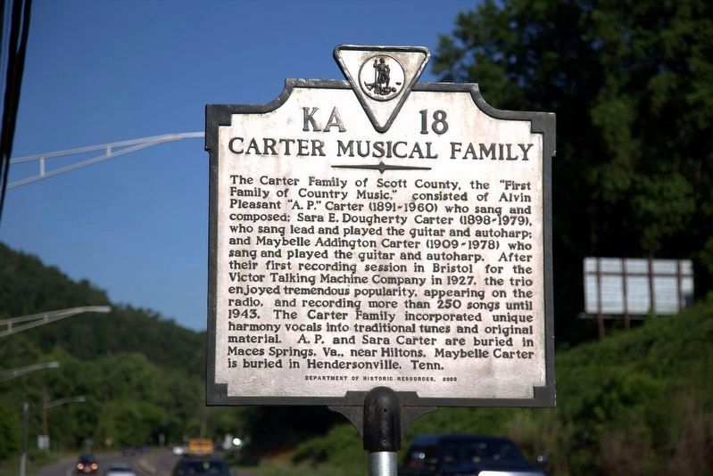 Carter Musical Family Marker image. Click for full size.