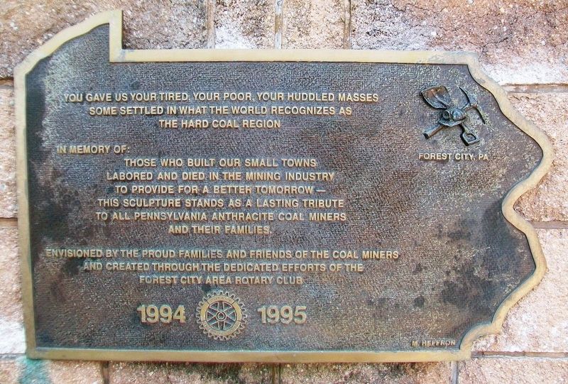 Pennsylvania Anthracite Coal Miners Memorial Marker image. Click for full size.