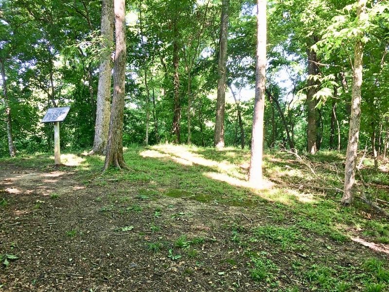 Confederate Rifle Pits in background along ridge.. Click for full size. Confederate Rifle Pits in background along ridge. image. Click for full size.