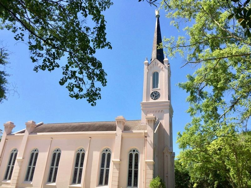 First Presbyterian Church with "Hand Pointing to Heaven" on steeple top.. Click for full size. First Presbyterian Church with "Hand Pointing to Heaven" on steeple top. image. Click for full size.