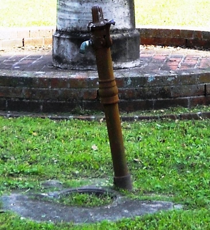 A close-up of the well water pump. image. Click for full size.