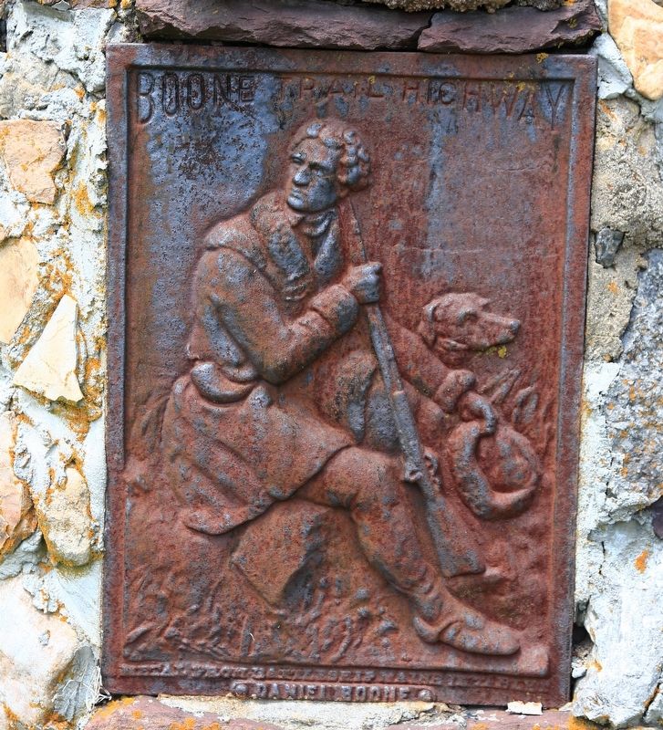 Plaque on the Boone Trail Highway Marker image. Click for full size.