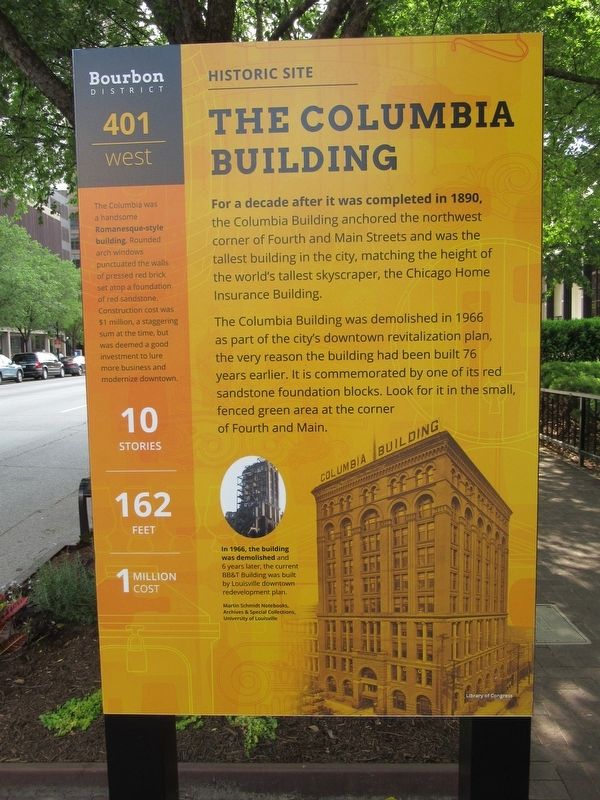 The Columbia Building Marker image. Click for full size.