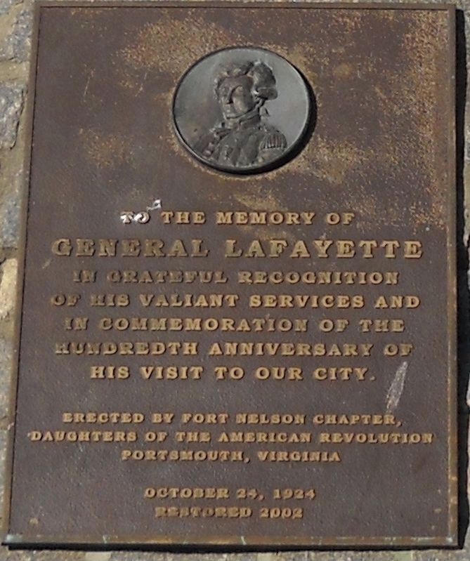 General Lafayette Memorial Plaque image. Click for full size.