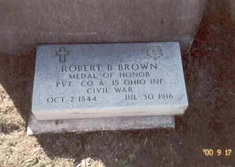 Robert B. Brown Medal of Honor grave marker. image. Click for full size.