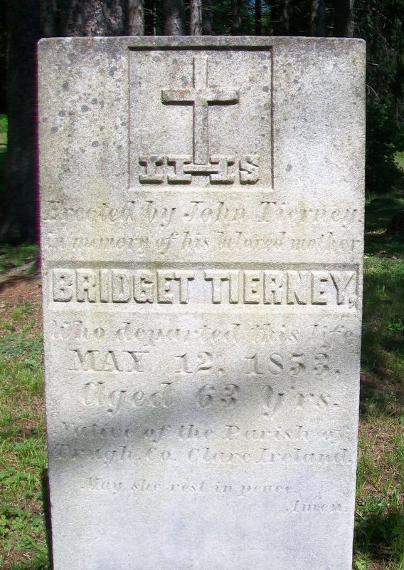 Tierney Gravestone near Site of St. John's Church and Cemetery Marker image. Click for full size.