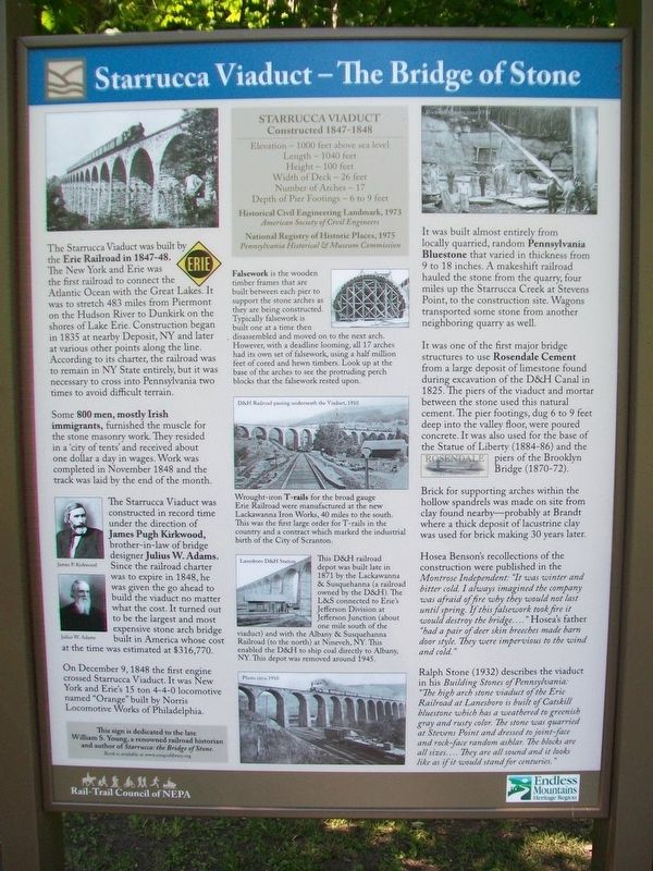Starrucca Viaduct - The Bridge of Stone Marker Panel 1 image. Click for full size.