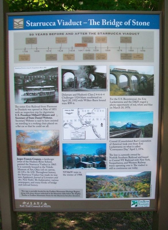 Starrucca Viaduct - The Bridge of Stone Marker Panel 2 image. Click for full size.