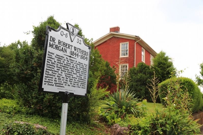 Marker and view of Centerview, Dr. Morgan's Residence from 1876 until his death image. Click for full size.