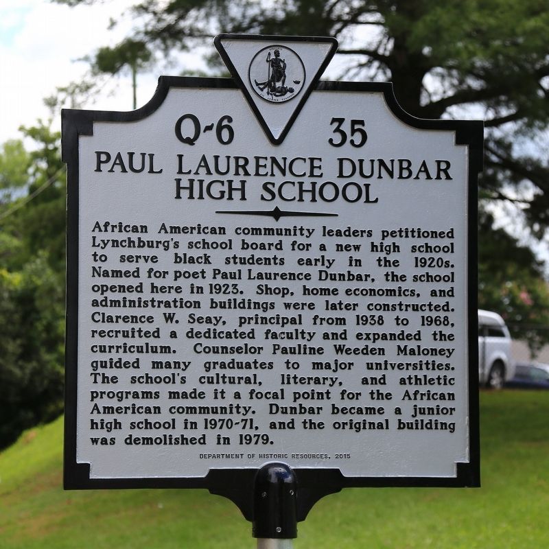 Paul Laurence Dunbar High School Marker image. Click for full size.