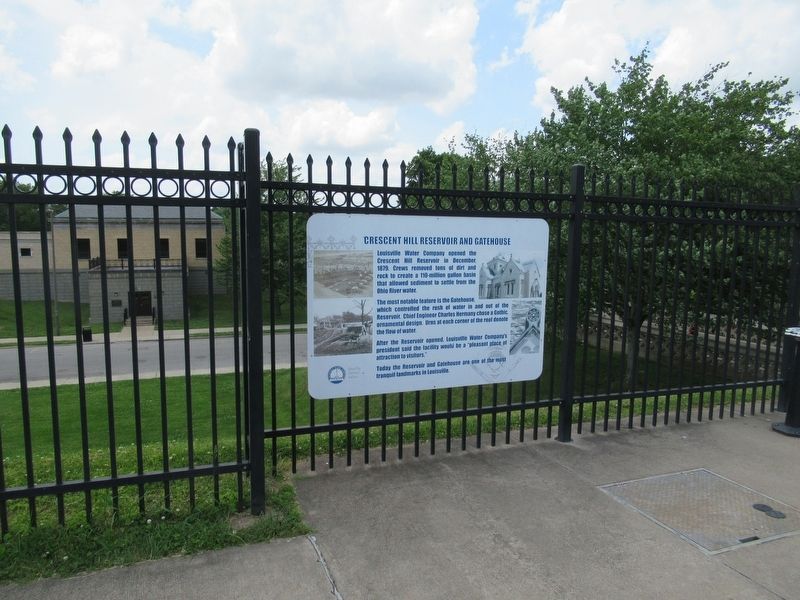 Crescent Hill Reservoir and Gatehouse Marker. Click for full size. Crescent Hill Reservoir and Gatehouse Marker image. Click for full size.